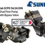 Sunfab SCPD 56/26 DIN Dual Flow Pump with Bypass Valve