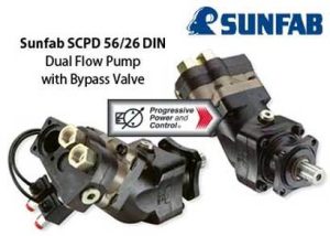 Sunfab SCPD 56/26 DIN Dual Flow Pump with Bypass Valve