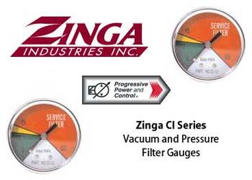 Zinga CI/CIL Vacuum and Pressure Filter Gauges