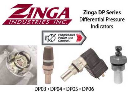 Zinga DP Series Differential Pressure (ΔP) Filter Condition Indicators