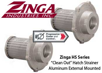 Zinga HS Aluminum, Externally-mounted Clean Out Hatch Strainer