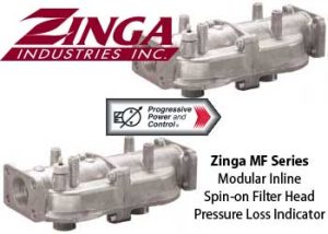 MF Modular Inline Spin-on Filter Heads with Optional Pressure Loss Indicator
