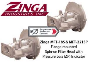 MFT Reservoir Flange Mounted Spin-on Filter Heads with Pressure Loss Indicator