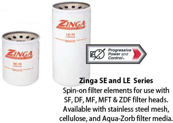 Zinga LE and SE Spin-on Filter Elements with Cellulose Media