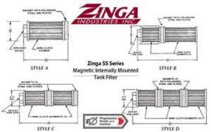 Zinga SS Magnetic Internally-mounted Tank Filter (Strainer)