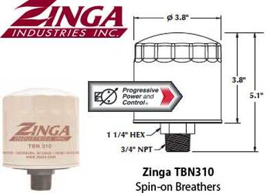 Zinga TBN310 Spin-on Breather Filter Element