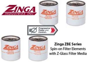 Zinga ZBE Spin-on Hydraulic Filters with Z-Glass Media