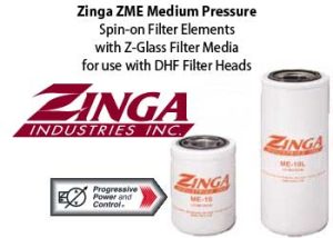 Zinga ZME Medium Pressure Hydraulic Filters with Z-Glass Media